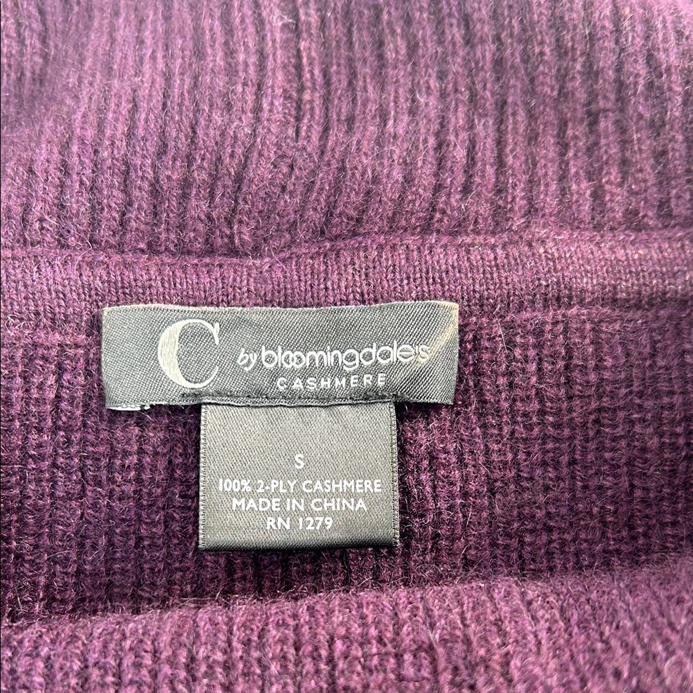 Bloomingdale's Off-the-Shoulder Plum Sweater cashmere - Picture 3 of 16
